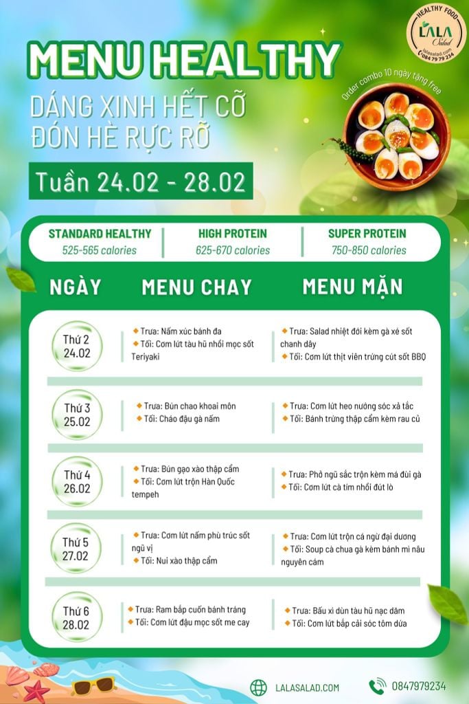 [𝐌𝐄𝐍𝐔 𝟐𝟒.𝟎𝟐 - 𝟐𝟖.𝟎𝟐] Order 2 tuần - Tặng ngay trứng lòng đào ngâm tương siêu ngon