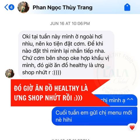 Ngoài đồ ăn ngon healthy, thì chất lượng & dịch vụ nhà Lala cũng là điểm cộng sáng đó nha!
