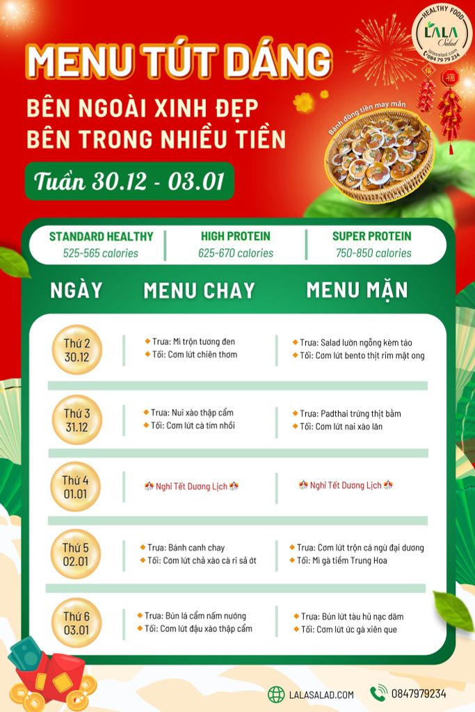 [𝐌𝐄𝐍𝐔 𝟑𝟎.𝟏𝟐 - 𝟎𝟑.𝟎𝟏]  BÊN NGOÀI XINH ĐẸP - BÊN TRONG NHIỀU TIỀN