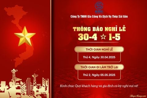 Thông báo nghỉ lễ 30/4 & 01/05/2025