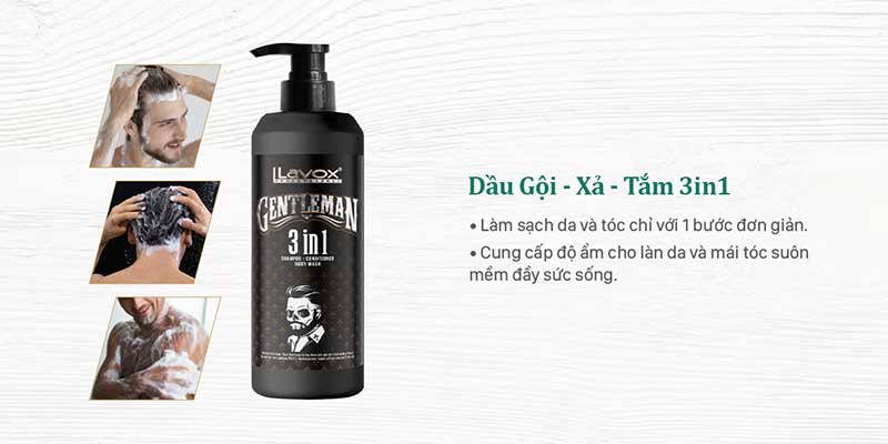 Dầu Gội – Xả – Tắm 3 in 1 Lavox Gentleman