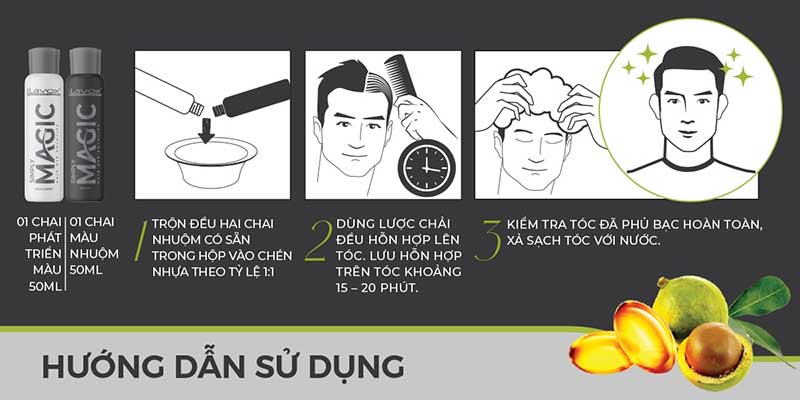 Dung Dịch Nhuộm Tóc Phủ Bạc Lavox