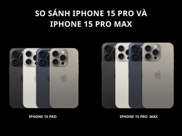 so sánh giữa iphone 15 pro và iphone 15 pro max