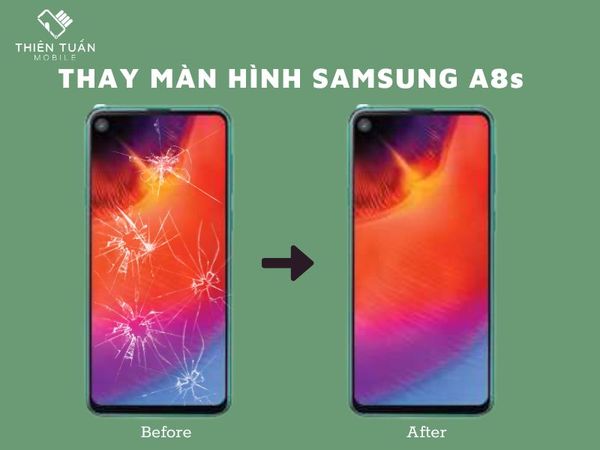 Thay màn hình samsung a8s chính hãng