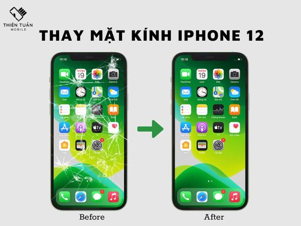 Thay mặt kính iPhone 12 chính hãng