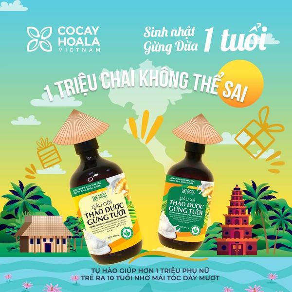 Gội xả gừng dừa hữu cơ - Hành trình chăm sóc 1 triệu mái tóc Việt