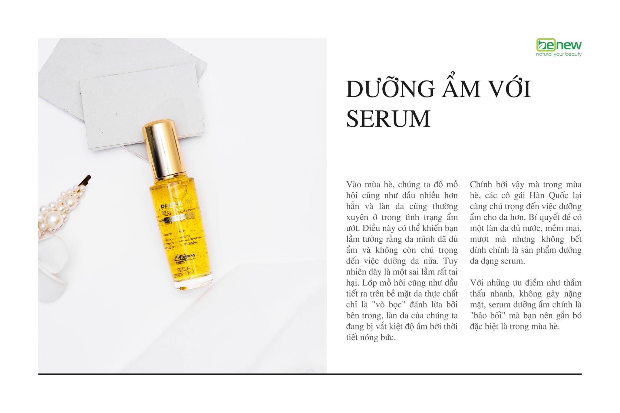 Serum tinh chất vàng 24k Benew – Cấp ẩm, chống oxy hóa cho làn da trẻ đẹp
