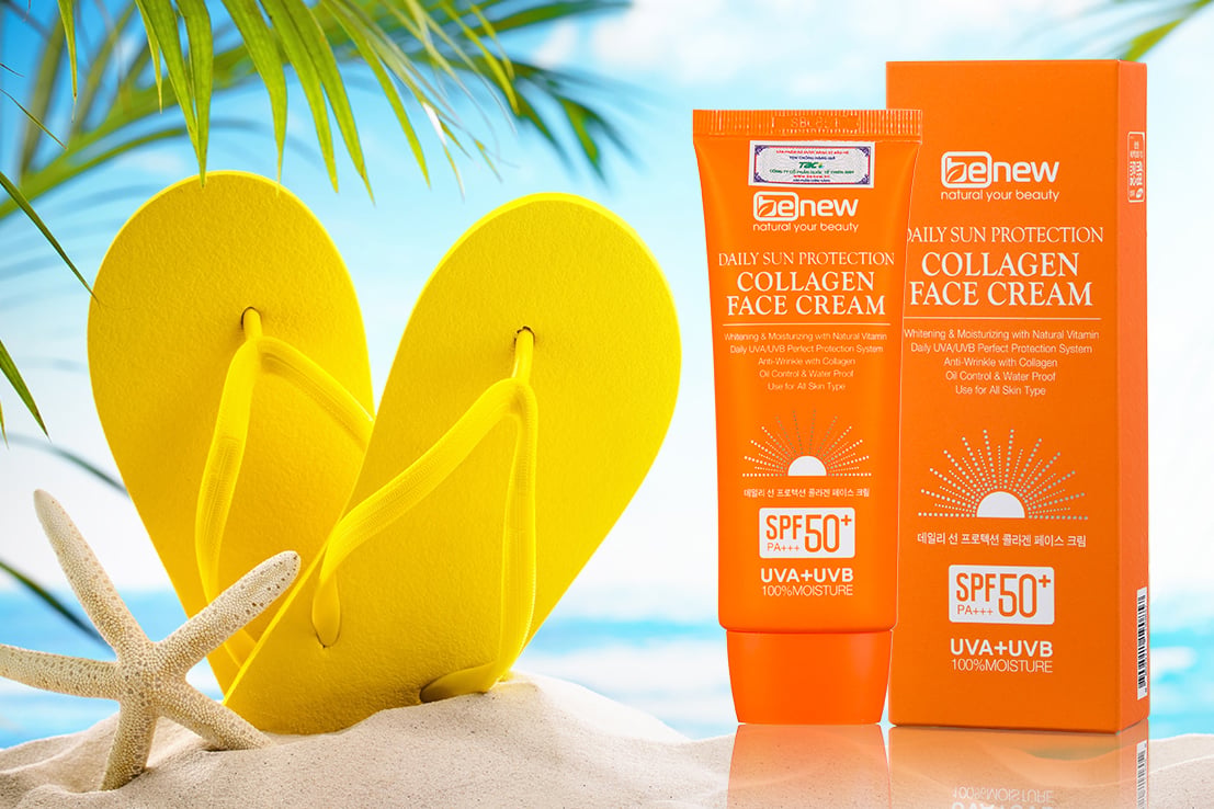 Kem chống nắng Benew Collagen Sun Cream - Lo ngại chi ánh nắng khắc nghiệt mặt trời
