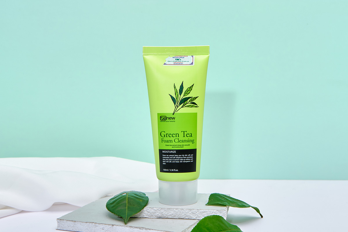 Tiết lộ về sữa rửa mặt trà xanh Benew Green Tea Foam Cleansing