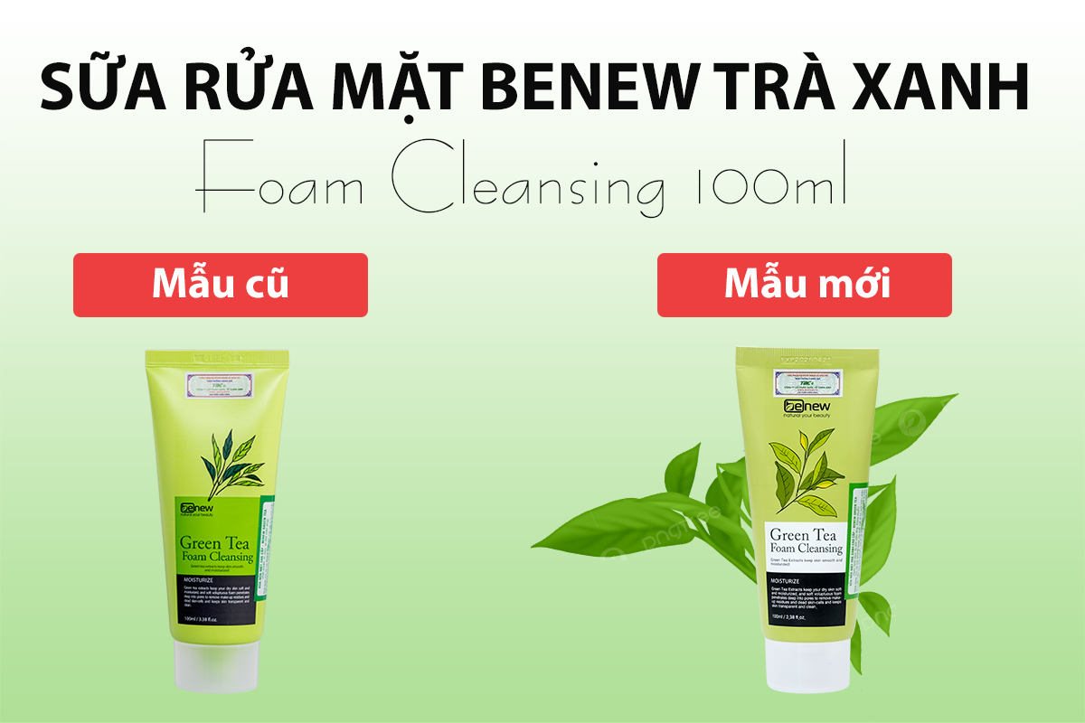 Thông báo thay đổi mẫu mã sản phẩm Sữa rửa mặt Benew 100ml