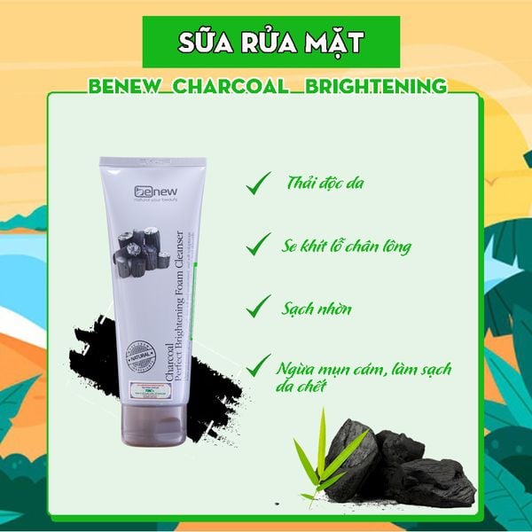 Sữa rửa mặt thải độc Than Hoạt Tính - Benew Charcoal Brightening 160ml - 1