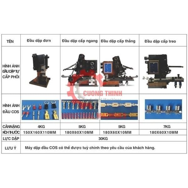 máy dập đầu cos dây điện cấp liệu ngang