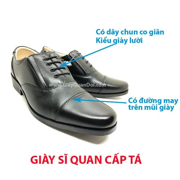 cách phân biệt giày sĩ quan úy tá tướng