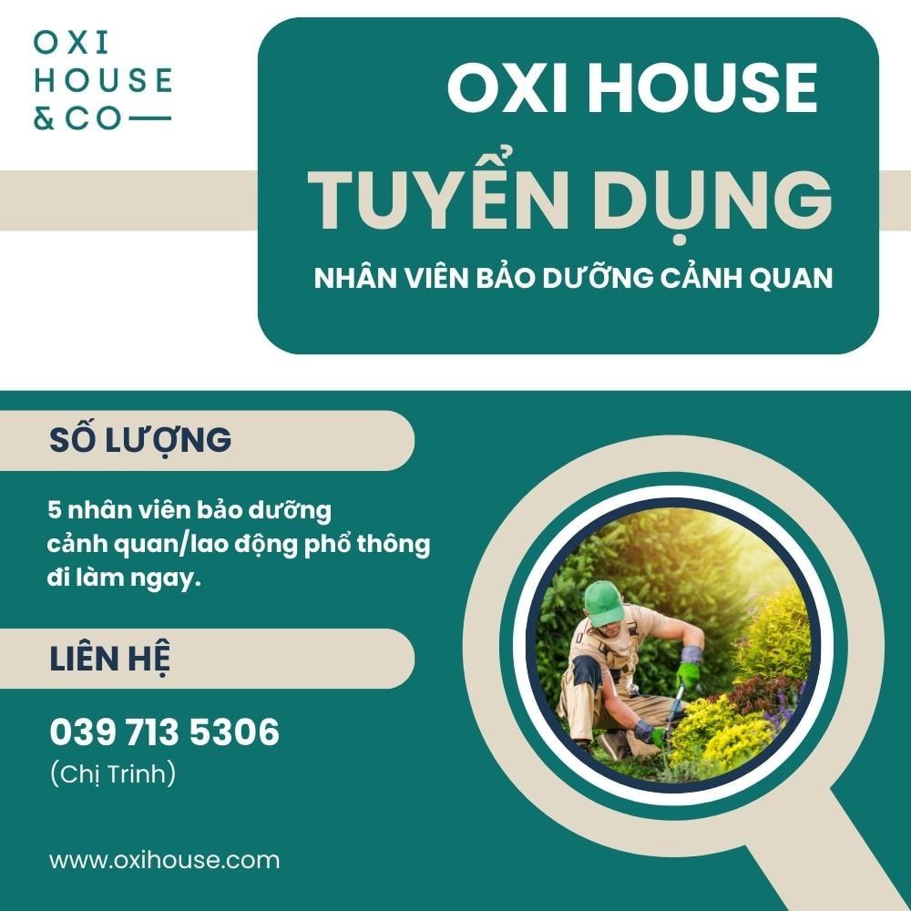 [TUYỂN DỤNG - HCM] NHÂN VIÊN BẢO DƯỠNG CẢNH QUAN