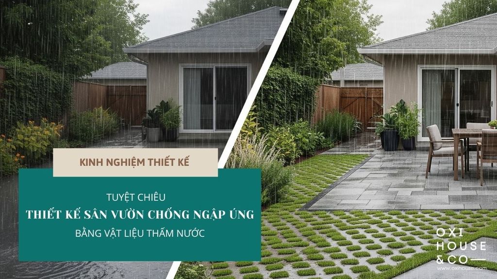 TUYỆT CHIÊU THIẾT KẾ SÂN VƯỜN CHỐNG NGẬP ÚNG BẰNG VẬT LIỆU THẤM NƯỚC