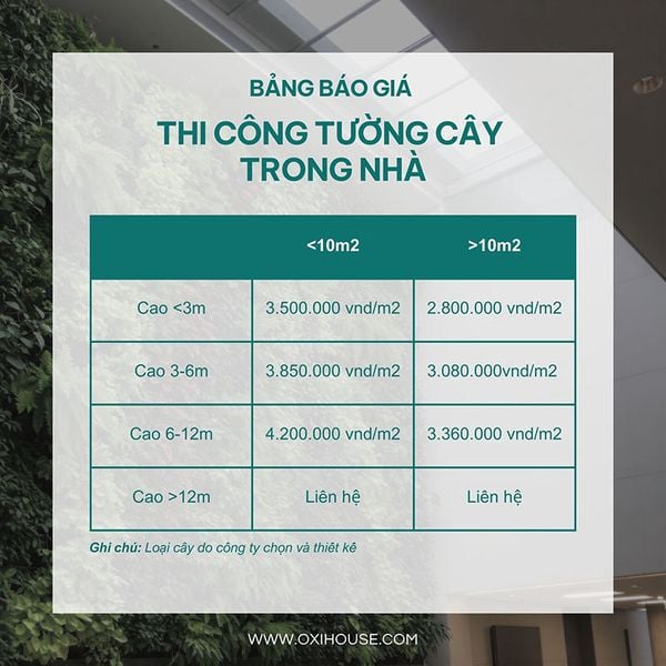 báo giá tường cây xanh