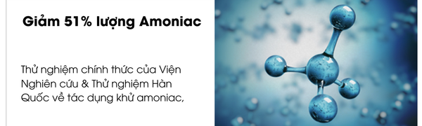 Máy khử được đến 51% mùi Amoniac có trong nước tiểu và các mùi khó chịu khác