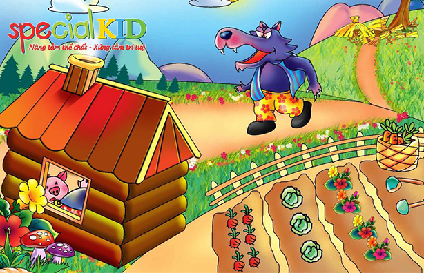 Nhấn vào ảnh để phóng to Ngôi nhà của chú heo thứ 2 - Chuyện 3 chú heo con| Special Kid