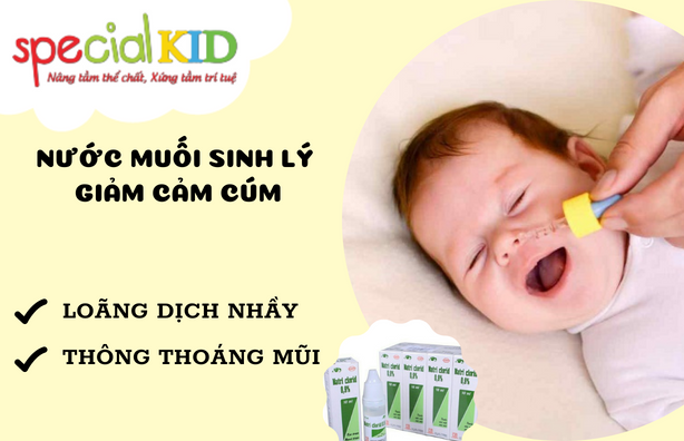 giảm cảm cúm cho trẻ bằng nước muối sinh lý | special kid