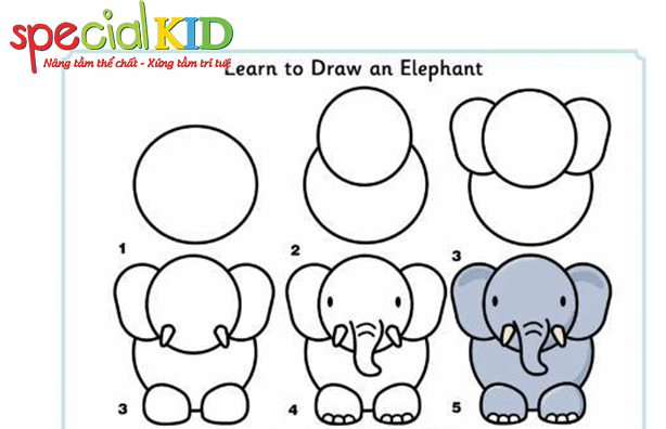 Học vẽ tranh con voi | Special Kid