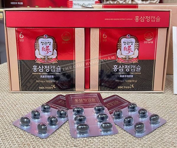 Hình hộp hồng sâm KGC Extract Capsule 300 viên chính hãng Hàn Quốc tại Thegioiruoungam.com