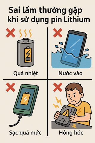 Sai lầm thường gặp khi sử dụng pin Lithium: Cảnh báo quan trọng cho doanh nghiệp và người dùng