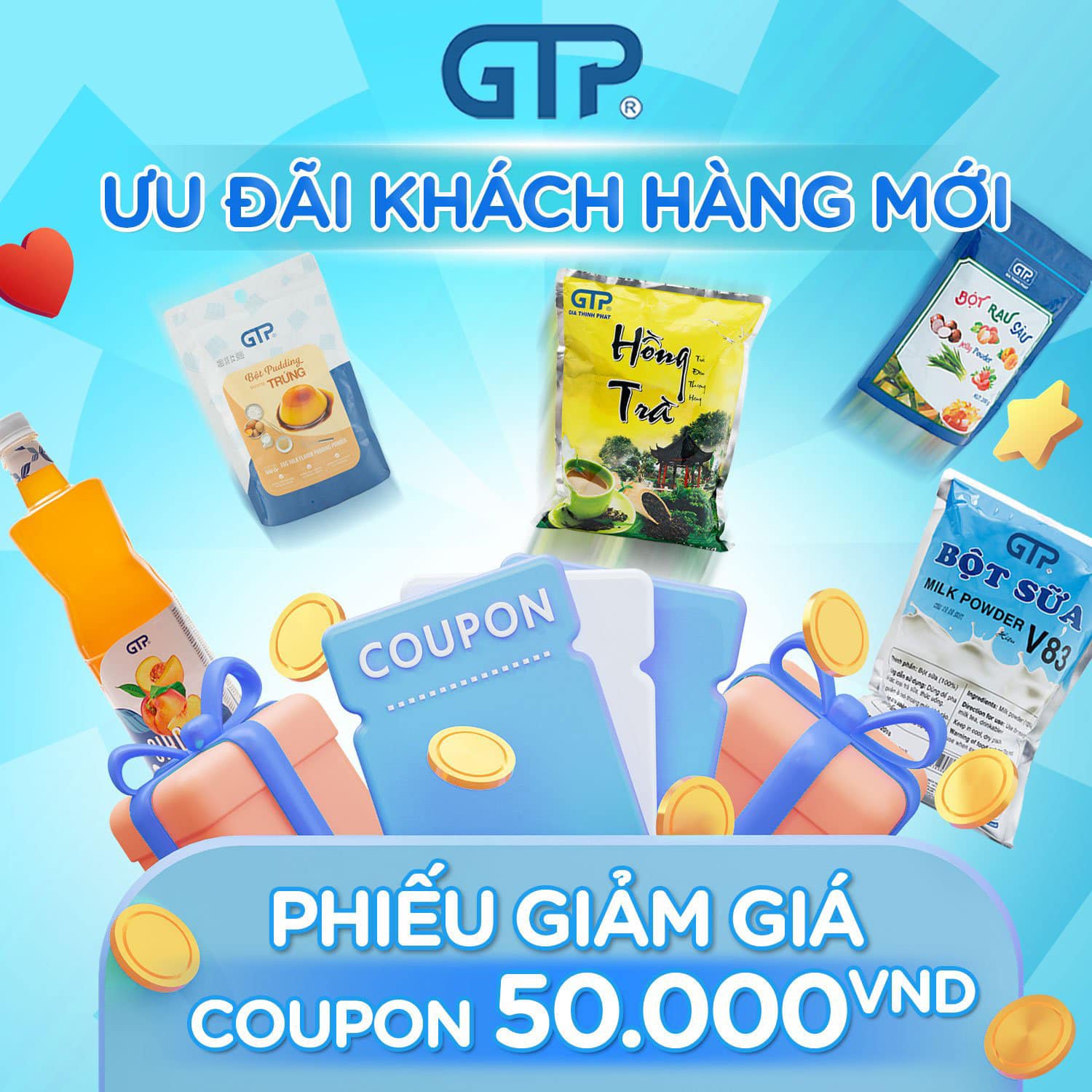 Chào khách mới - GTP tặng ngay voucher 50.000đ