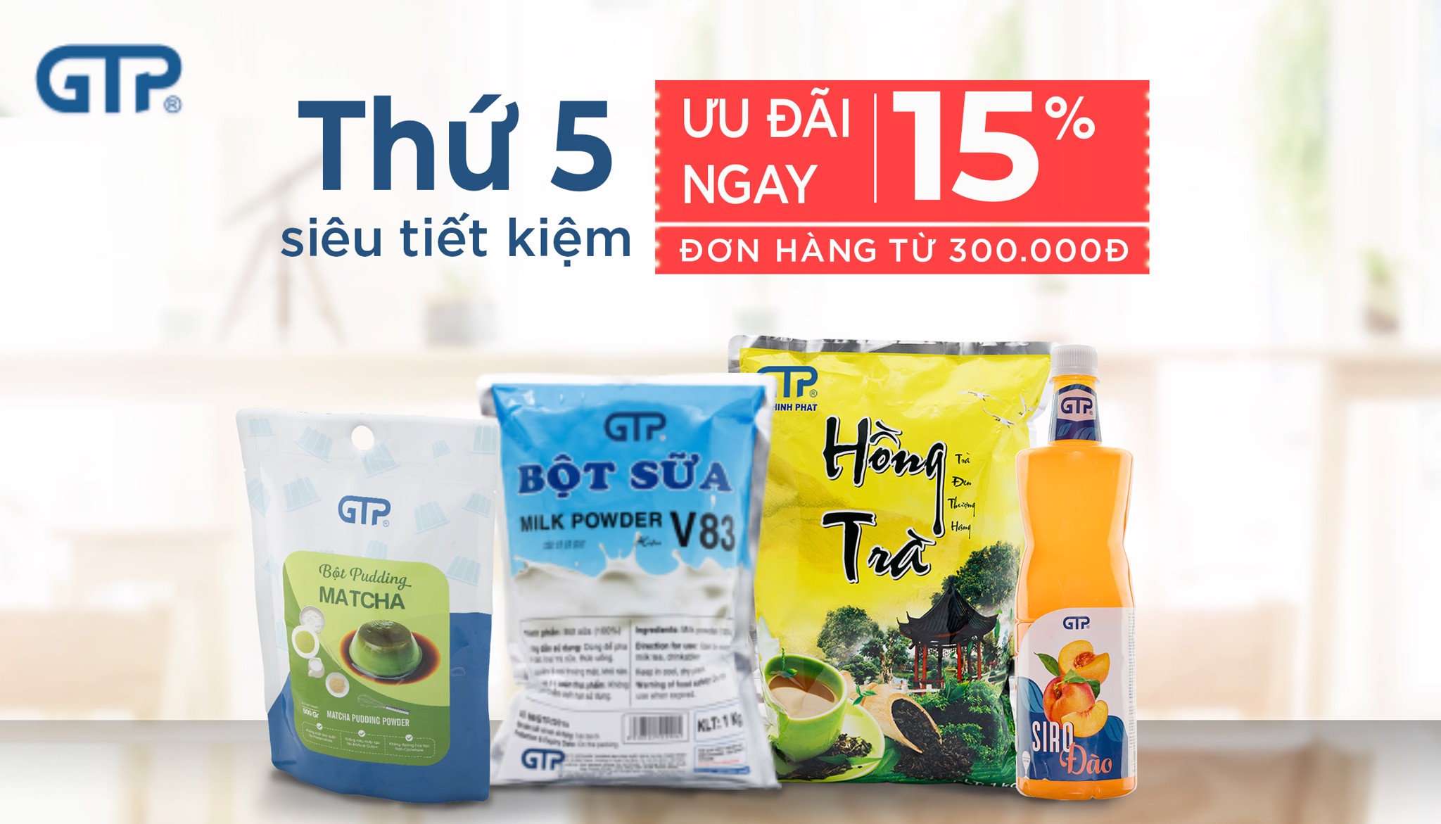 Happy Day thứ 5 - Giảm 15% khi mua siro hoa quả và tất cả nguyên liệu pha chế tại GTP