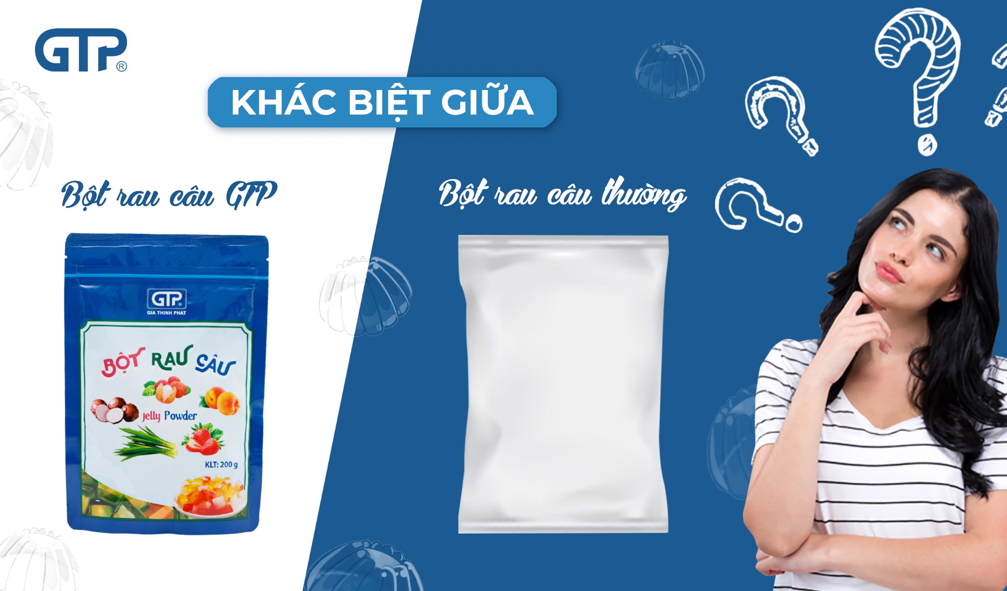 Sự khác biệt giữa bột rau câu GTP và bột rau câu thường