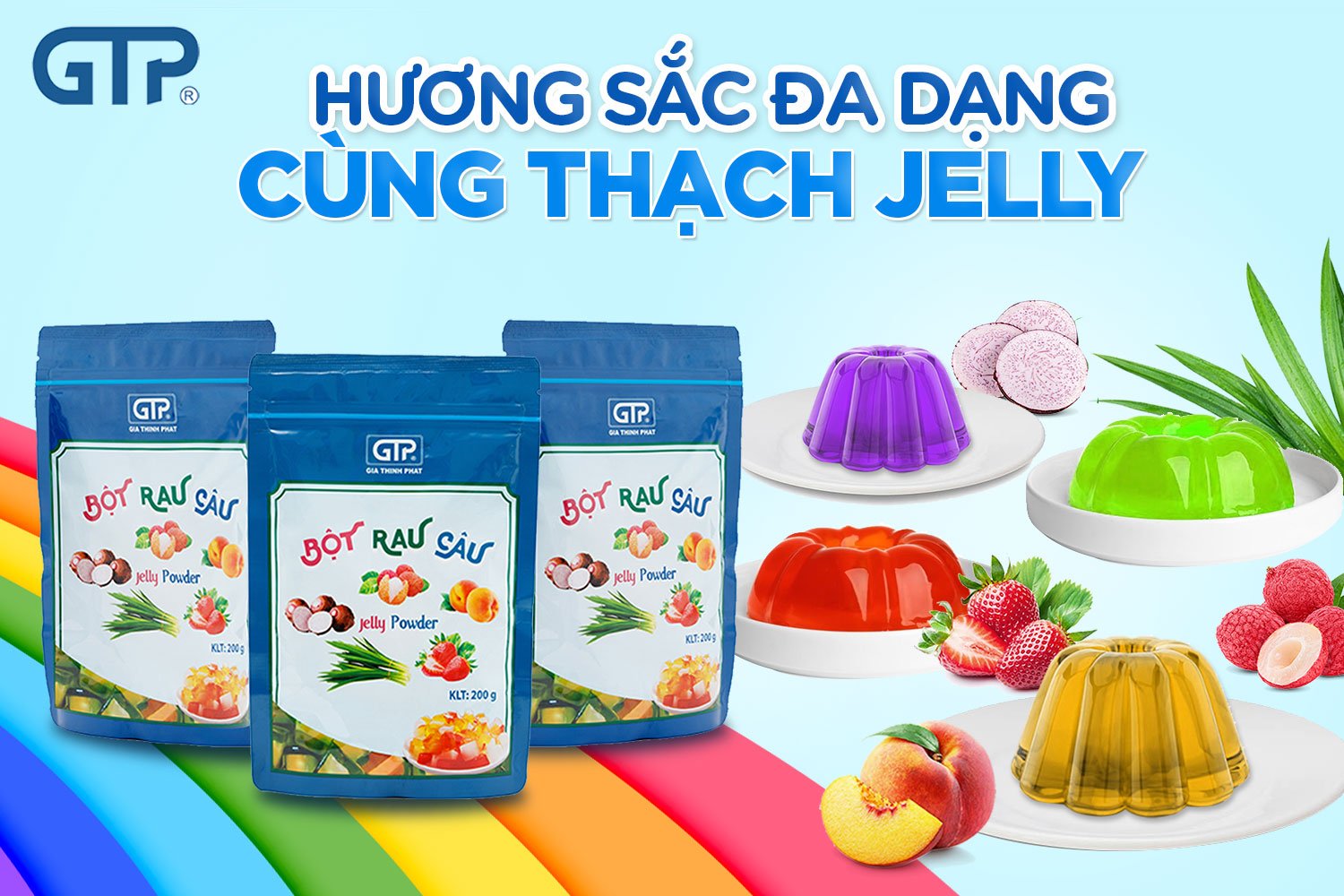 Đa dạng hương sắc với 8 vị thạch từ bột jelly GTP