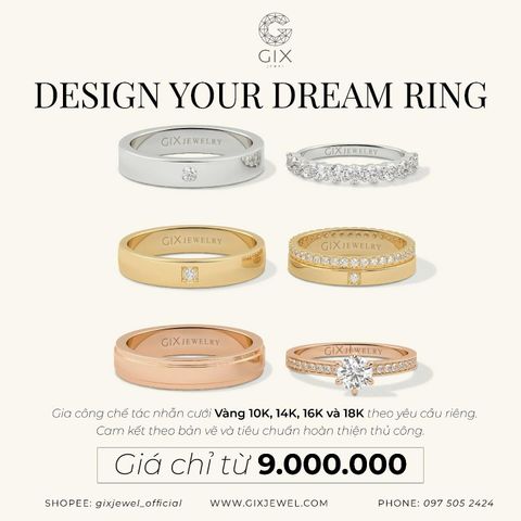 [Thiết Kế Nhẫn Cưới Theo Yêu Cầu] - Dịch Vụ Đặt Nhẫn Cưới Có 1-0-2 Tại Gix Jewel