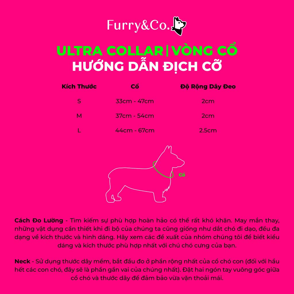 Hướng dẫn chọn size cho VÒNG CỔ ULTRA / ULTRA COLLAR size guide