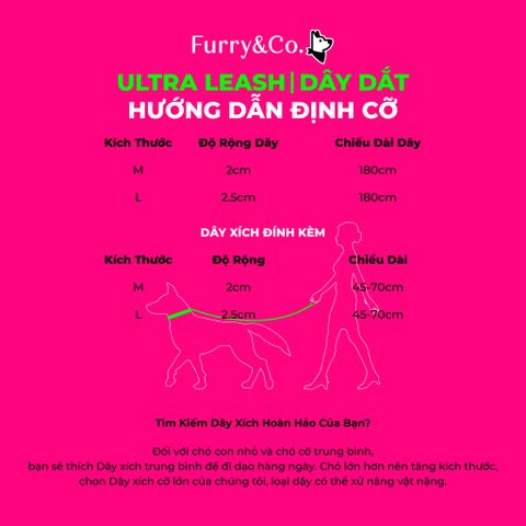 Hướng dẫn chọn size dành cho DÂY DẮT ULTRA / ULTRA LEASH size guide