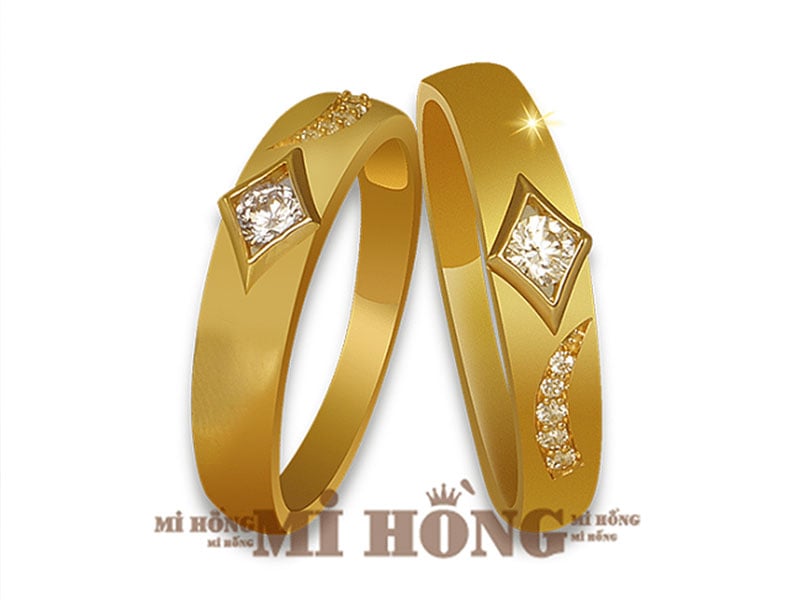 Cặp nhẫn cưới kim cương - NCC3006
