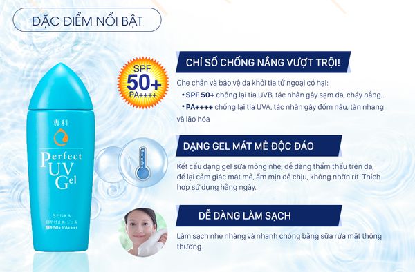 Gel Chống Nắng SENKA PERFECT UV GEL SPF50+ PA++++ 80ml