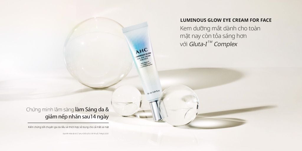 Kem trị thâm mắt AHC Luminous Glow Real Eye Cream For Face Beauty Box