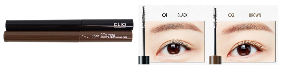 bảng màu mascara Clio 3.0mm Slim-Tech Curling Cara