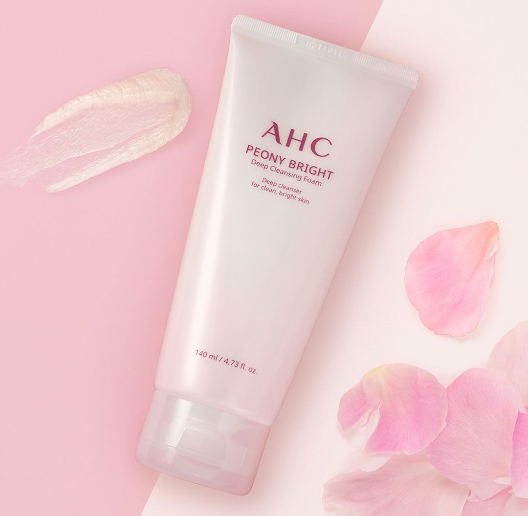 Sữa Rửa Mặt Làm Sáng Da AHC Peony Bright Deep Cleansing Foam 140ml