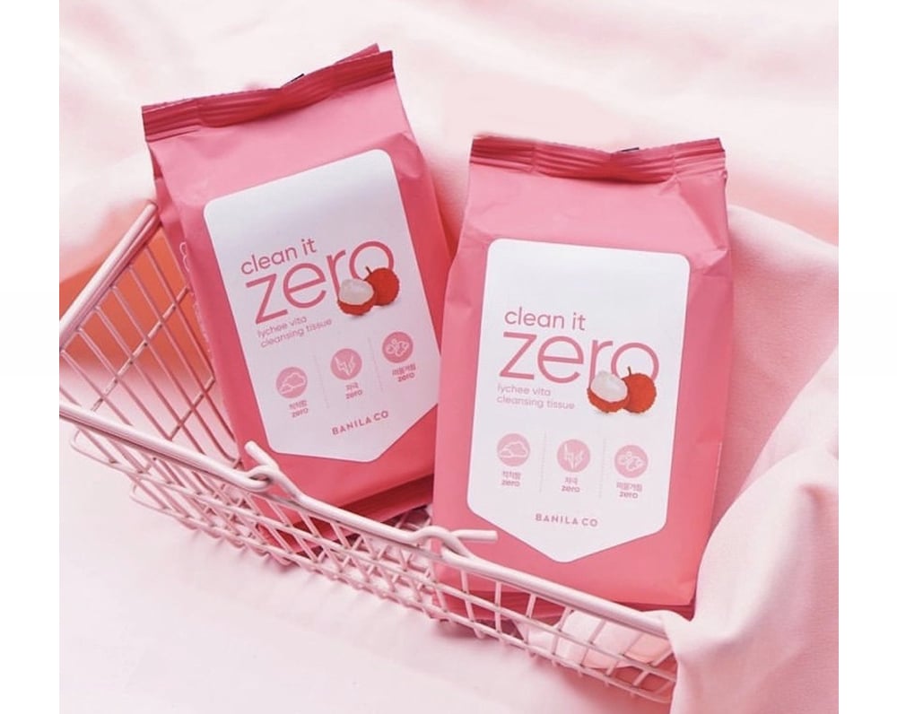Khăn giấy tẩy trang Banila Co Clean It Zero Lychee Vita Cleansing Tissue - Review top 5 tẩy trang Banila Co hot nhất