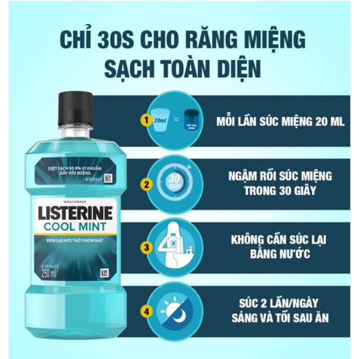 Nước Súc Miệng Hương Bạc Hà LISTERINE COOL MINT