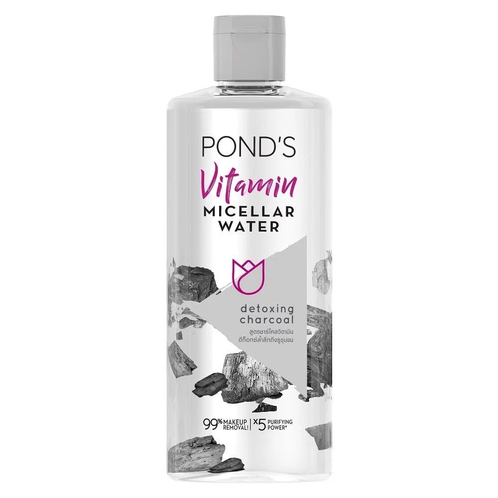 Nước tẩy trang cho da dầu mụn Pond’s Vitamin Micellar Water D-Toxx Charcoal