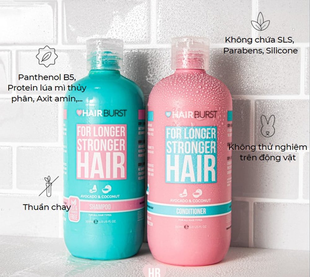 thành phần chính set gội xả kích thích mọc tóc Hairburst