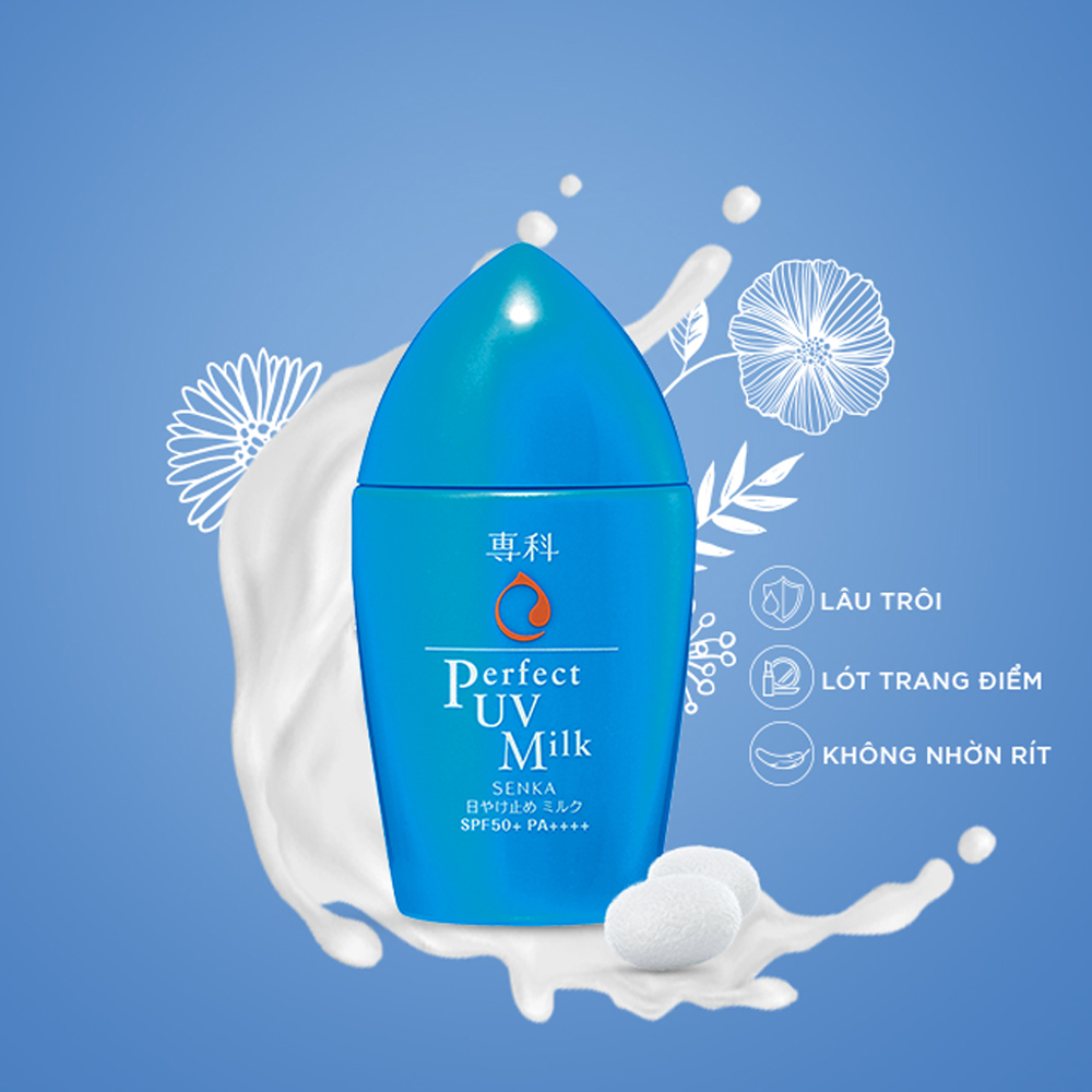 Công dụng Sữa Chống Nắng Lâu Trôi SENKA PERFECT UV MILK SPF50+ PA++++ 40ML