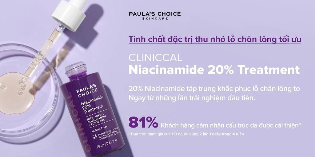 Tinh hóa học thu nhỏ nang lông Paula’s Choice Niacinamide 20%