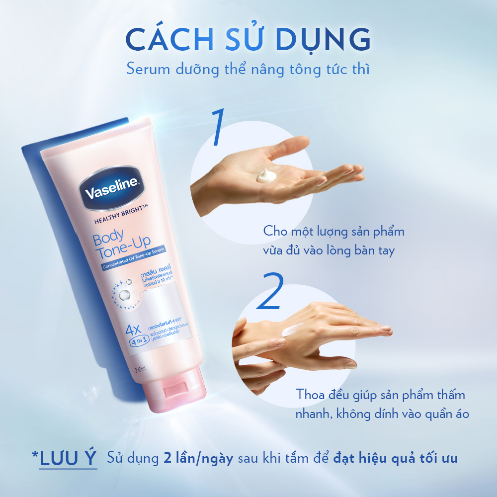 Tinh Chất Dưỡng Thể Nâng Tông Sáng Da VASELINE HEALTHY BRIGHT BODY TONE-UP CONCENTRATED UV SERUM 320ml