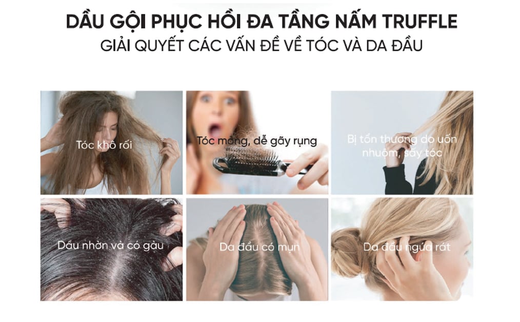 Dầu Gội Phục Hồi Đa Tầng Nấm WEILAIYA WHITE TRUFFLE LIGHTNESS SHAMPOO 450ml