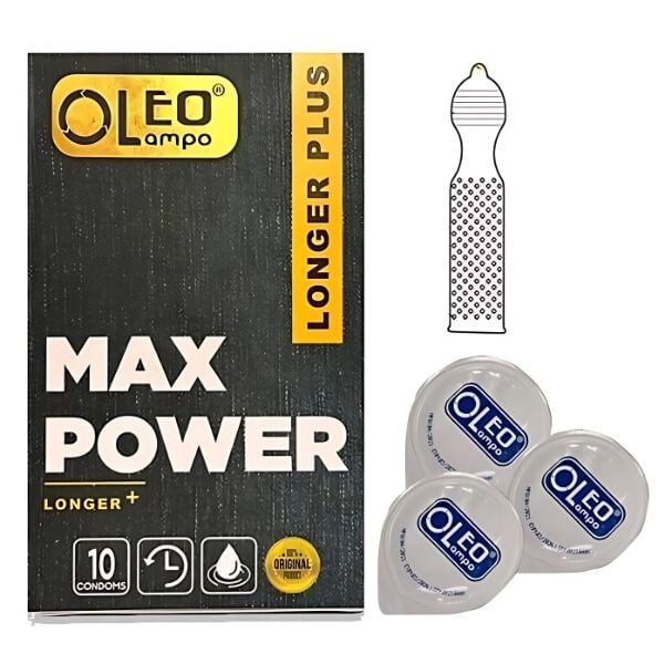 Bao Cao Su Siêu Mỏng Gân Gai Kéo Dài OLEO LAMPO MAX POWER