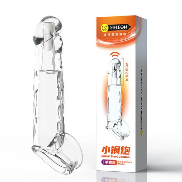 Bao đôn dương vật rung kéo dài tăng 7.5cm silicone trong suốt