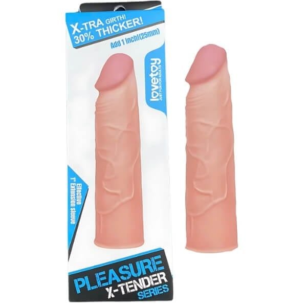 Bao Mở Rộng Kích Thước Dương Vật 25MM Có Gân X-TENDER SERIES