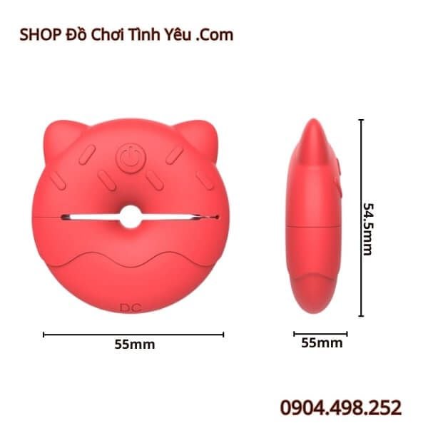 Bộ Kẹp Núm Vú Hình Bánh Donut Tai Mèo Có Điều Khiển Từ Xa